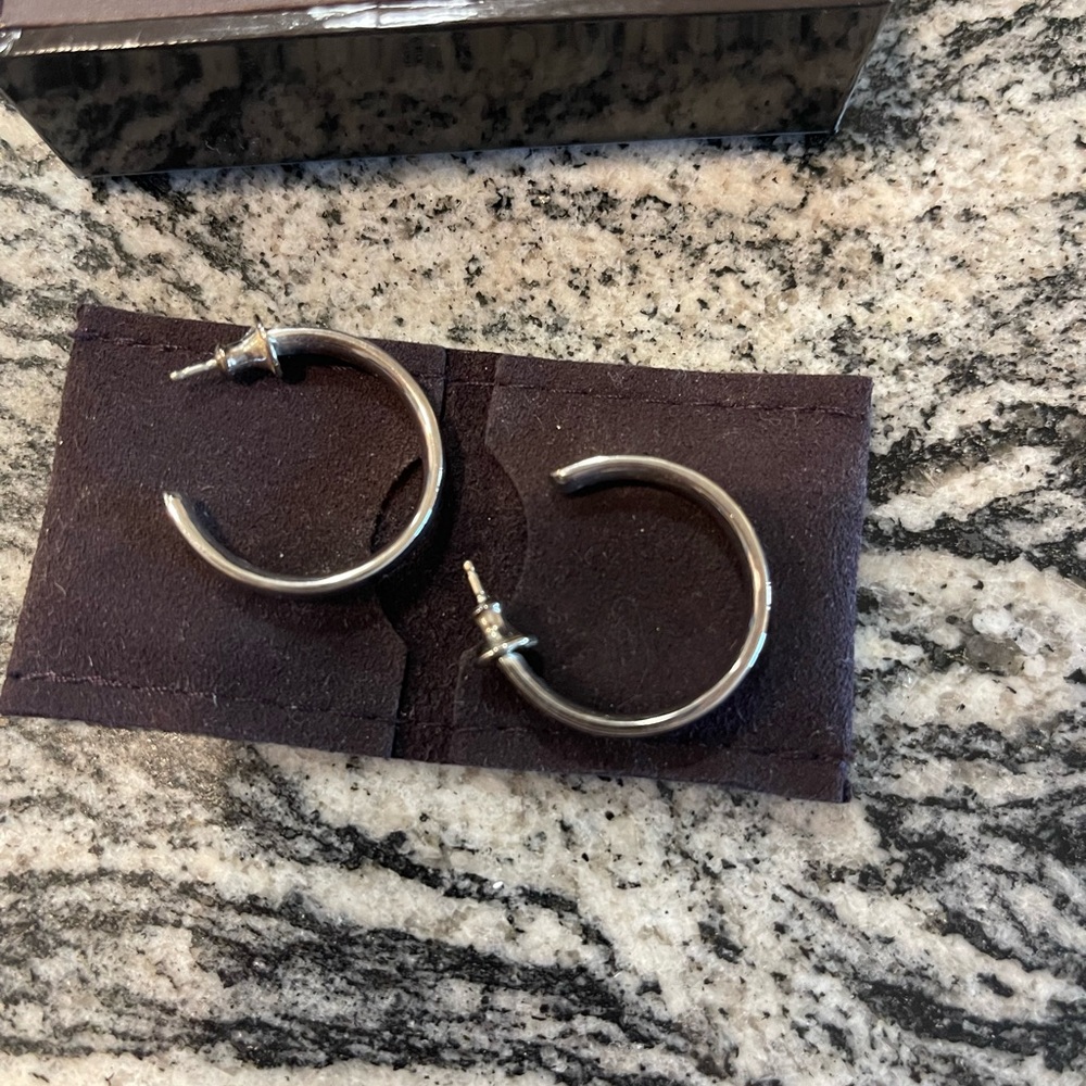 MONICA VINADER Silver Hoop Earrings